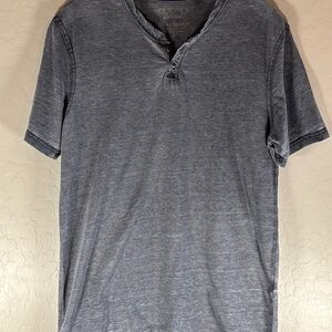 LUCKY BRAND VENICE BURNOUT HENLEY SHIRT ( MENS Small ) DISTRESSED Gray